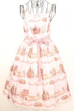 画像1: axes femme kawaii / お菓子の家柄ジャンスカ M ピンク O-25-09-04-1025-AX-OP-YM-OS