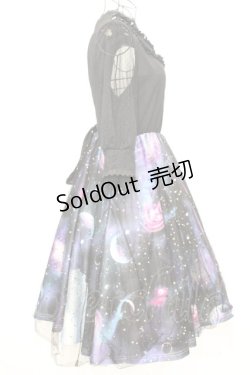 画像4: Favorite / 宇宙柄×星空チュールワンピース  ブラックｘブルー O-25-09-04-1026-LO-OP-YM-OS