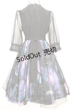 画像5: Favorite / 宇宙柄×星空チュールワンピース  ブラックｘブルー O-25-09-04-1026-LO-OP-YM-OS