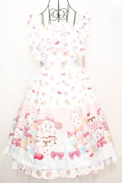 画像1: axes femme kawaii / ダイナーカフェジャンパースカート M シロ O-25-09-04-1029-AX-OP-YM-OS