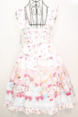 画像4: axes femme kawaii / ダイナーカフェジャンパースカート M シロ O-25-09-04-1029-AX-OP-YM-OS