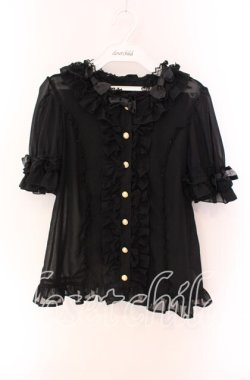 画像1: Angelic Pretty / Cute Ribbonシフォンブラウス  クロ O-25-09-04-066-AP-BL-YM-OS