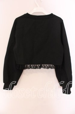 画像3: m petit by misako / MSKバラBフリルボレロ S クロ O-25-09-04-070-LO-TO-OW-OS