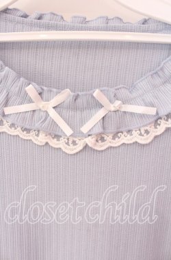 画像2: axes femme / リボン×レース×フリルプルオーバー F サックス O-25-09-04-072-AX-TO-OW-OS