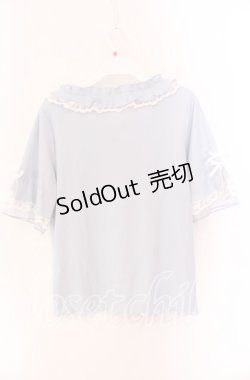 画像3: axes femme / リボン×レース×フリルプルオーバー F サックス O-25-09-04-072-AX-TO-OW-OS