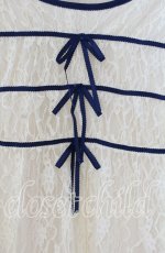 画像2: 【SALE】an another angelus / リボンシャーリング総レースブラウス F アイボリー O-25-09-04-073-CA-TO-OW-ZT037 (2)