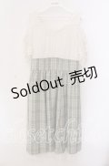 axes femme / 2Wayドッキングワンピース F アイボリー×グリーン O-25-09-04-074-AX-OP-OW-OS