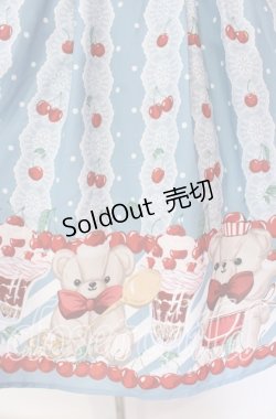 画像3: axes femme kawaii / クマパフェ総柄ジャンスカ M サックス O-25-09-04-006-AX-OP-IG-OS