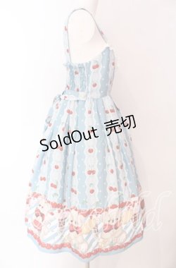 画像4: axes femme kawaii / クマパフェ総柄ジャンスカ M サックス O-25-09-04-006-AX-OP-IG-OS