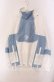 画像1: ililil / ぬたコラボ切り替えデザイン猫耳アノラックパーカー  ブルーｘホワイト O-25-09-04-079-PU-TO-YM-OS (1)