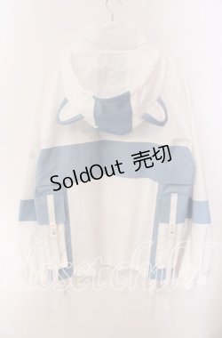 画像3: ililil / ぬたコラボ切り替えデザイン猫耳アノラックパーカー  ブルーｘホワイト O-25-09-04-079-PU-TO-YM-OS