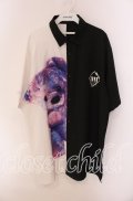 TRAVAS TOKYO / バイカラー半袖くまシャツ F ブラックｘホワイト O-25-09-04-081-PU-BL-YM-OS