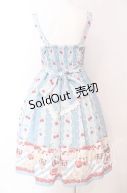 画像5: axes femme kawaii / クマパフェ総柄ジャンスカ M サックス O-25-09-04-006-AX-OP-IG-OS