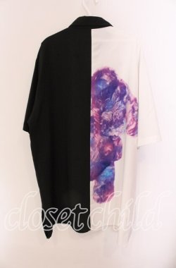 画像2: TRAVAS TOKYO / バイカラー半袖くまシャツ F ブラックｘホワイト O-25-09-04-081-PU-BL-YM-OS