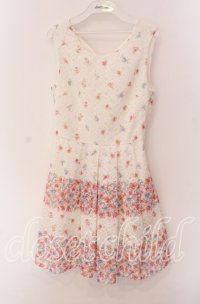 LIZ LISA / レースボーダーフラワーワンピース  シロ O-25-09-04-082-LO-OP-IG-ZT057