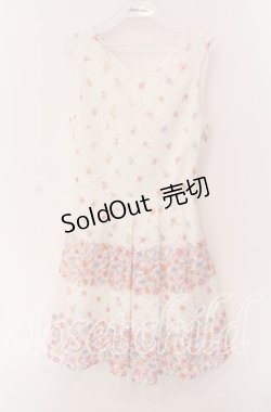画像1: 【SALE】LIZ LISA / レースボーダーフラワーワンピース  シロ O-25-09-04-082-LO-OP-IG-ZT057