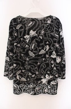 画像2: INGEBORG / シグネイチャー総柄カットソー 11 クロ O-25-09-04-083-LO-TO-IG-OS