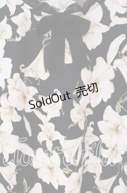 画像2: INGEBORG / 百合柄シフォンフリルカットワンピース 11 クロ O-25-09-04-084-LO-OP-IG-OS