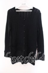 PINK HOUSE / 裾モチーフアンゴラニットカーディガン  クロ O-25-09-04-094-LO-TO-IG-ZT251