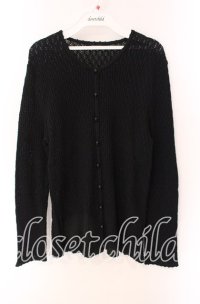 INGEBORG / うさぎボタン編みカーディガン  クロ O-25-09-04-098-LO-TO-IG-ZT011