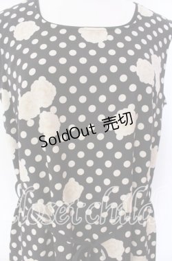 画像2: INGEBORG / ドットカメリアノースリーブロングワンピース M クロ×クリーム O-25-09-04-102-LO-OP-IG-OS