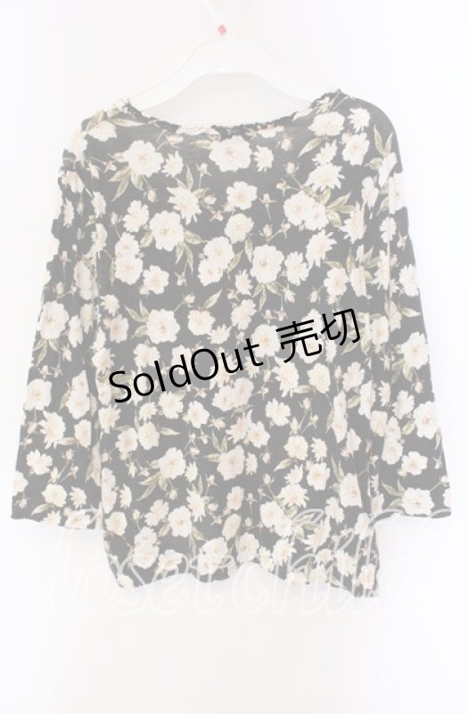 画像3: PINK HOUSE / フラワー柄7部袖カットソー 11 クロ O-25-09-04-103-LO-TO-IG-ZI (3)
