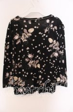 画像3: INGEBORG / ローズプリント7部袖カットソー 11 クロ O-25-09-04-104-LO-TO-IG-ZI (3)