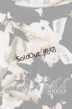 画像2: INGEBORG / 百合柄カットソー 9 クロ O-25-09-04-106-LO-TO-IG-ZI