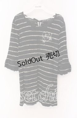 画像1: INGEBORG / ボーダーワッシャーカットソー 11 クロ×シロ O-25-09-04-107-LO-TO-IG-OS
