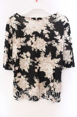 画像3: INGEBORG / ローズブーケ柄Tシャツ 11 クロ O-25-09-04-108-LO-TS-IG-OS