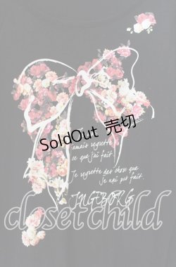 画像2: INGEBORG / フラワーリボンプリントロングカットソー 11 クロ O-25-09-04-109-LO-TO-IG-ZT011