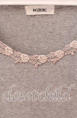 画像2: INGEBORG / 胸元ローズレーストップス 11 グレー O-25-09-04-110-LO-TO-IG-OS