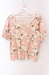 INGEBORG / フラワープリンＴシャツ 11 ピンク O-25-09-04-114-LO-TS-IG-ZT091
