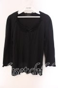 INGEBORG / 胸元レースカットソー 11 クロ O-25-09-04-116-LO-TO-IG-OS