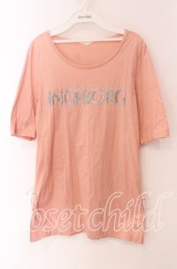 INGEBORG / ラメブレードロゴカットソー  ピンク O-25-09-04-117-LO-TO-IG-ZT091