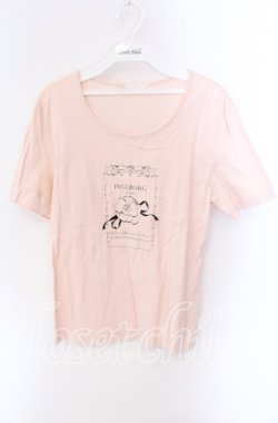 画像1: INGEBORG / カメリアプリントＴシャツ 13 ピンク O-25-09-04-119-LO-TS-IG-OS
