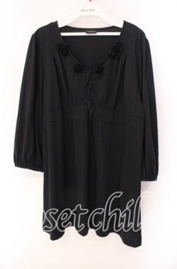 画像1: INGEBORG / モチーフレザーコードチュニック 11 クロ O-25-09-04-121-LO-TO-IG-OS