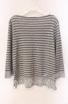 画像3: INGEBORG / ニット配色ボーダーカットソー 4（11号） グレー O-25-09-04-124-LO-TO-IG-ZI (3)