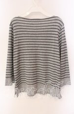 画像3: INGEBORG / ニット配色ボーダーカットソー 4（11号） グレー O-25-09-04-124-LO-TO-IG-ZI (3)