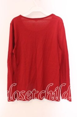 画像3: INGEBORG / リボンプリントシャドーボーダーカットソー 11 アカ O-25-09-04-125-LO-TO-IG-OS