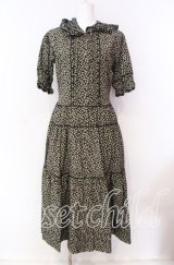 PINK HOUSE / 小花柄フードワンピース  クロ O-25-09-04-016-LO-OP-IG-ZT078