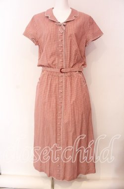 画像1: INGEBORG / チェック柄ロングワンピース  アカギンガム O-25-09-04-018-LO-OP-IG-OS