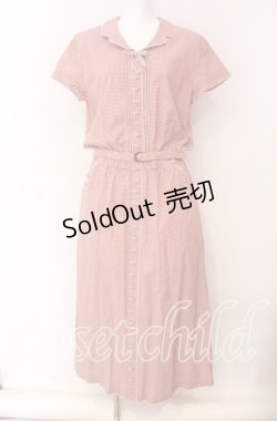 画像1: INGEBORG / チェック柄ロングワンピース  アカギンガム O-25-09-04-018-LO-OP-IG-OS