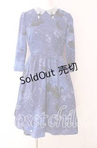 MILK / スワンレイクドレス  ナイトブルー×ブラックスワン O-25-09-04-022-ML-OP-OW-OS