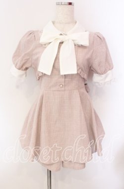 画像1: NOEMIE / チェックセットアップ  ピンク O-25-09-06-001-LO-OP-OW-OS