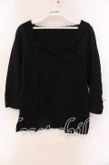 INGEBORG / 透かしリボンカットソー 11 クロ O-25-09-06-031-LO-TO-IG-OS