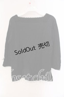 画像3: INGEBORG / 透かしリボンカットソー 11 クロ O-25-09-06-031-LO-TO-IG-ZI