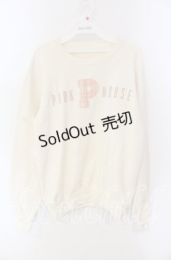 画像1: PINK HOUSE / Pロゴスウェット  オフ O-25-09-06-032-LO-TO-IG-OS