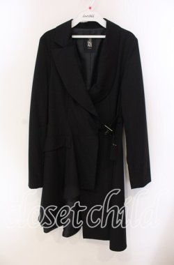 画像1: BPN / ベルト留めロングジャケット M ブラック O-25-09-06-037-GO-JA-OW-OS