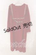 LEBECCA boutique / プリドーンを見つめるハイネックフリルワンピース  アカ O-25-09-06-042-EL-OP-OW-OS